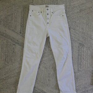 J. Crew Size 27 White “Vintage Straight” Jeans (front button closure, 10” front